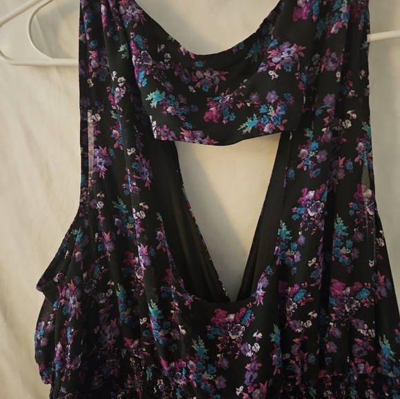 Torrid black purple and blue open back dress. Sz 3 - Picture 7 of 8